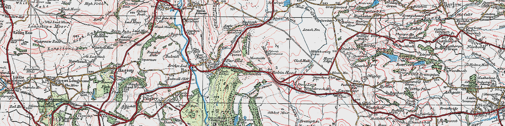 Old map of Birchen Edge in 1923