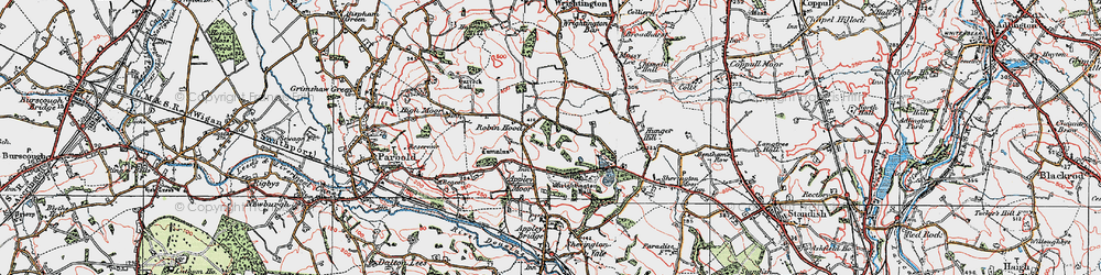 Old map of Robin Hood in 1924