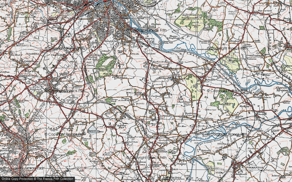 Old Map of Robin Hood, 1925 in 1925