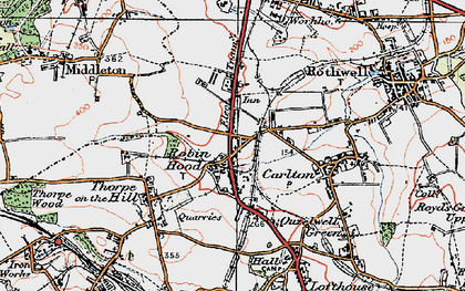 Old map of Robin Hood in 1925