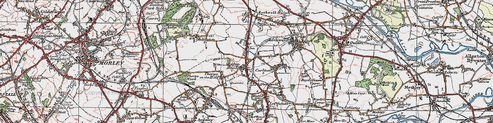 Old map of Robin Hood in 1925