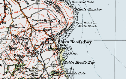 Old map of Robin Hood's Bay in 1925