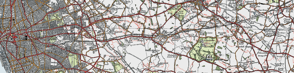 Old map of Roby in 1923