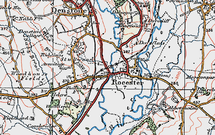 Old map of Rocester in 1921