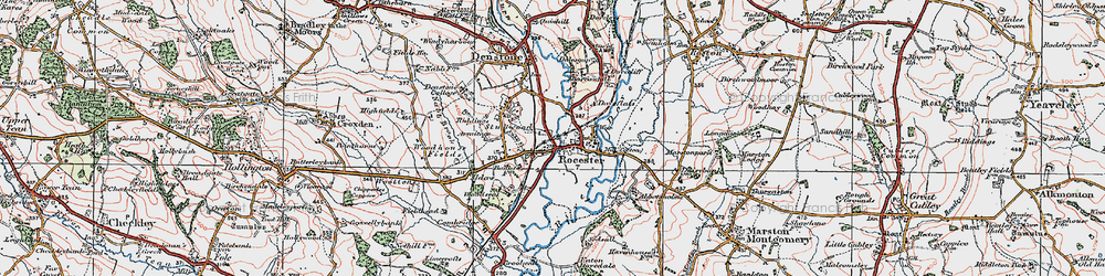 Old map of Rocester in 1921