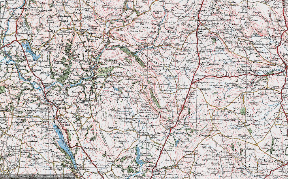 Old Map of Historic Map covering Brownsett in 1923