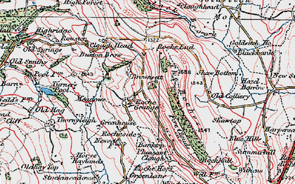 Old map of Buxton Brow in 1923