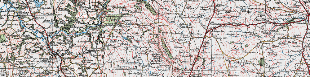 Old map of Gradbach in 1923