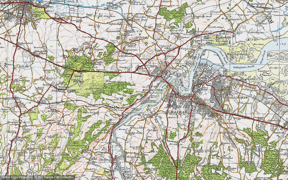 Old Map of Rochester, 1921 in 1921
