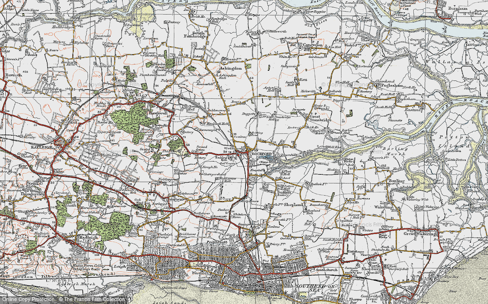 Old Map of Rochford, 1921 in 1921