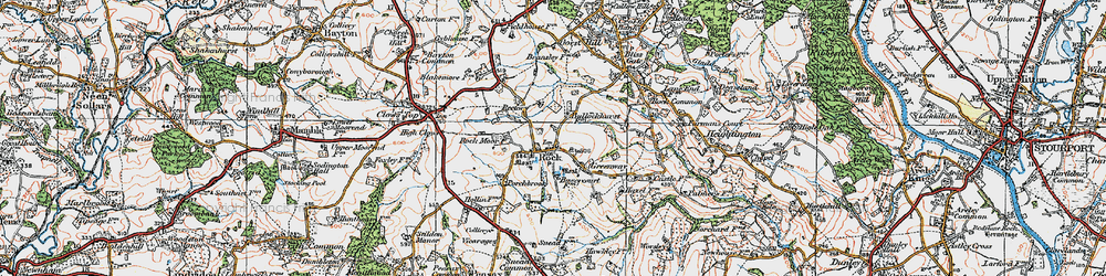 Old map of Rock in 1920