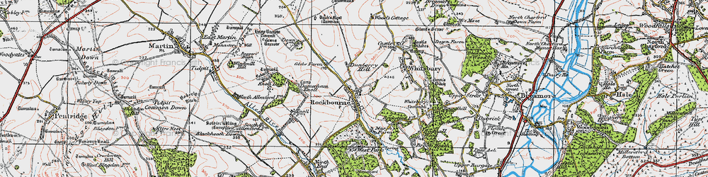 Old map of Rockbourne in 1919
