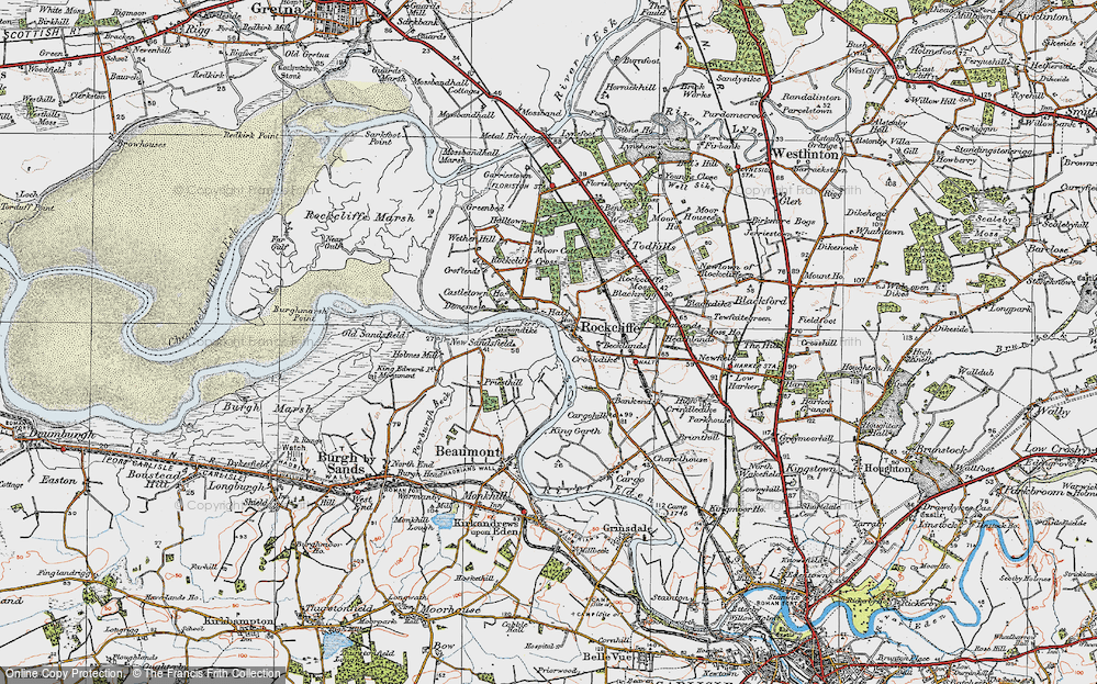 Old Map of Historic Map covering Becklands in 1925