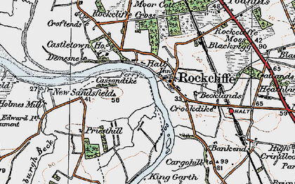 Old map of Rockcliffe in 1925
