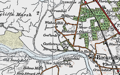 Old map of Rockcliffe Cross in 1925