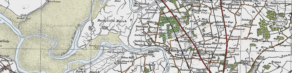 Old map of Rockcliffe Cross in 1925