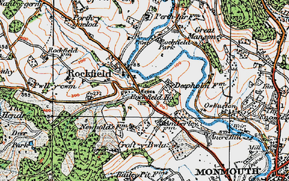 Old map of Rockfield in 1919
