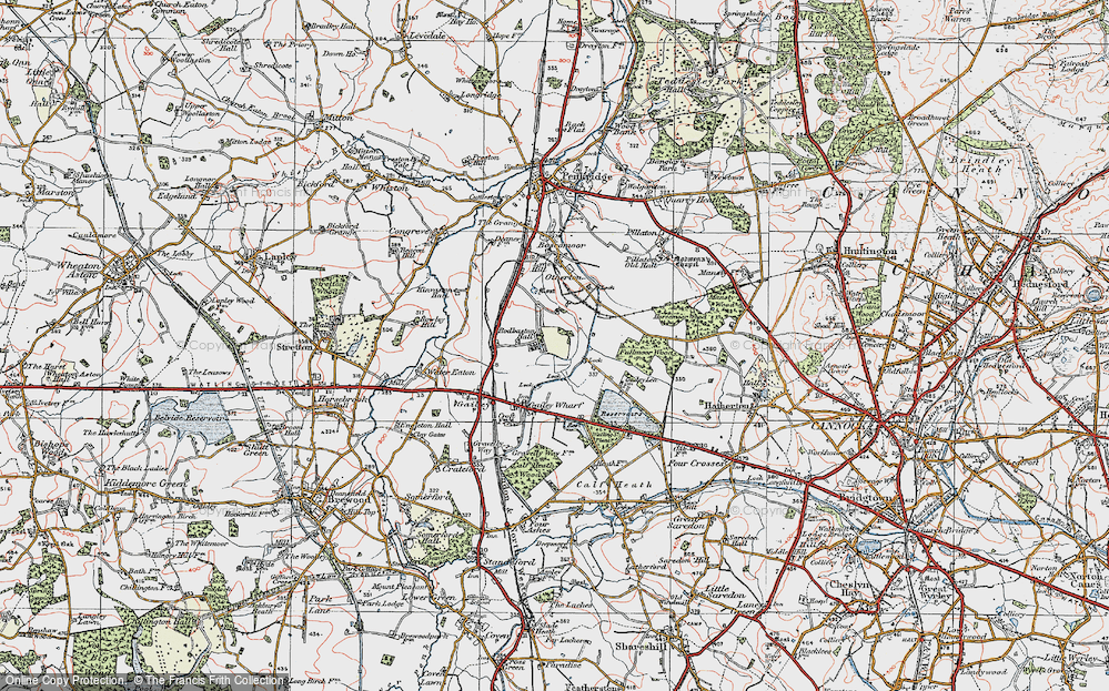 Old Map of Rodbaston, 1921 in 1921