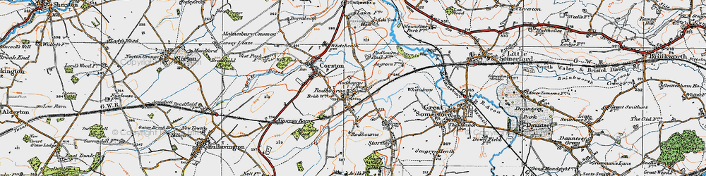 Old map of Rodbourne in 1919