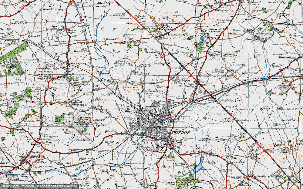 Old Map of Rodbourne, 1919 in 1919