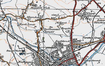 Old map of Rodbourne in 1919