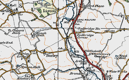 Old map of Rodbridge Corner in 1921