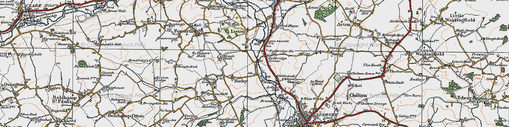 Old map of Rodbridge Corner in 1921