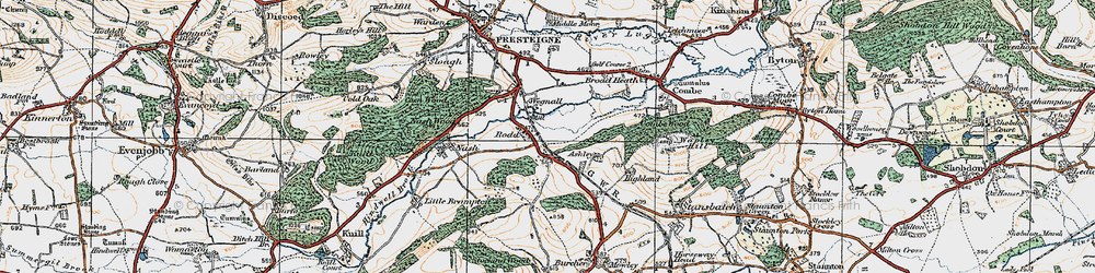 Old map of Rodd in 1920