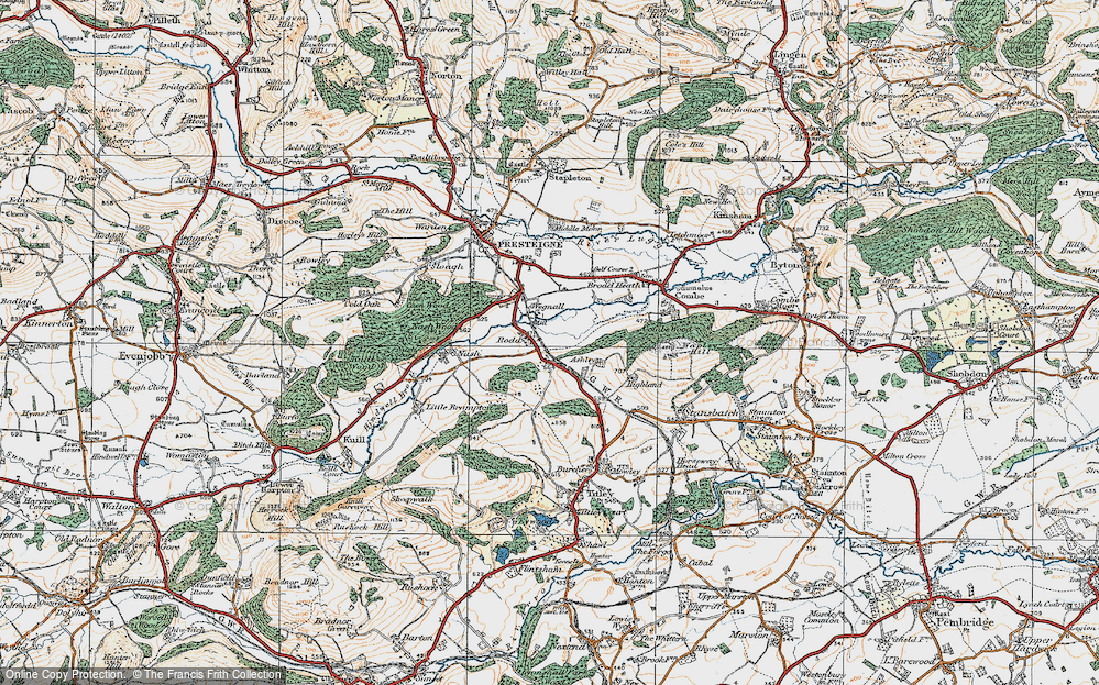 Old Map of Rodd Hurst, 1920 in 1920
