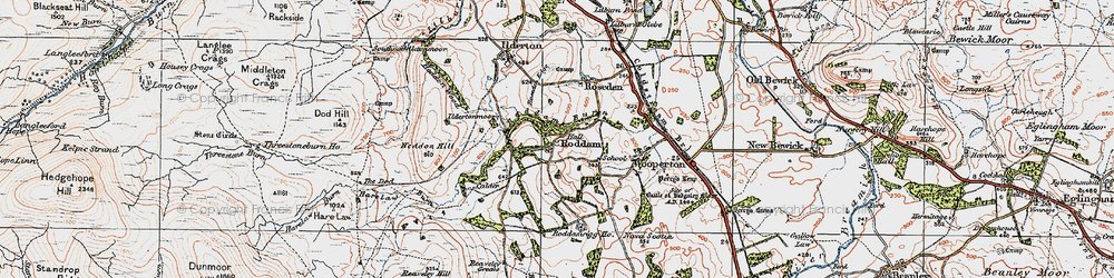 Old map of Roddam in 1926