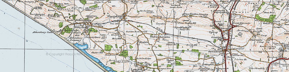 Old map of Wyke Wood in 1919