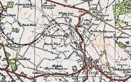Old map of Roddymoor in 1925