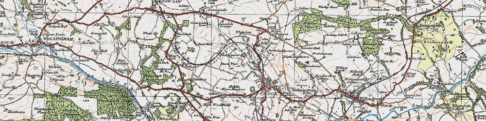 Old map of Roddymoor in 1925