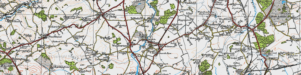 Old map of Rode Hill in 1919