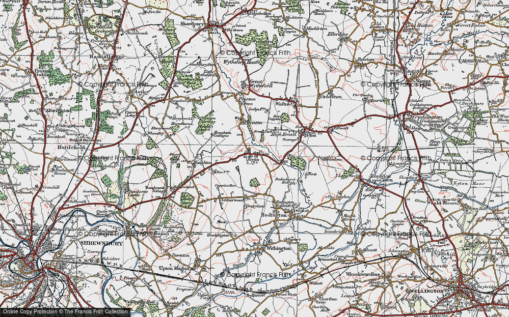 Old Map of Roden, 1921 in 1921