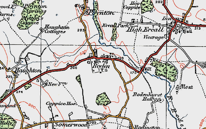 Old map of Roden in 1921