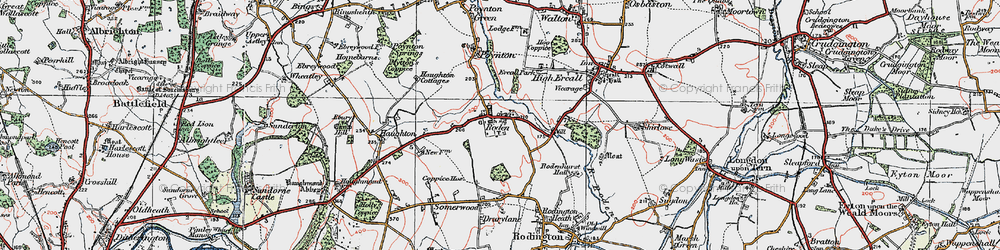Old map of Roden in 1921
