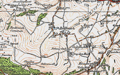 Old map of Rodhuish in 1919