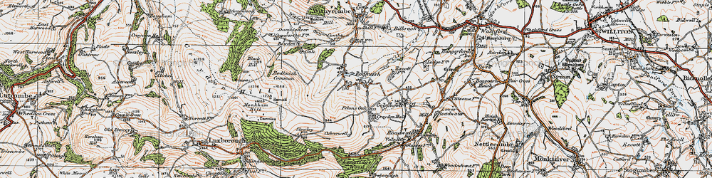 Old map of Rodhuish in 1919