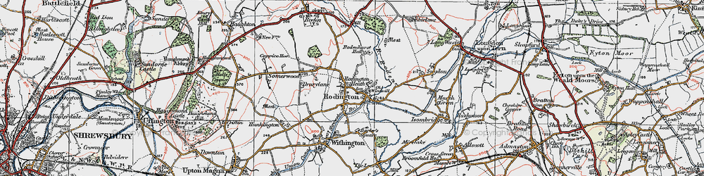 Old map of Rodington in 1921