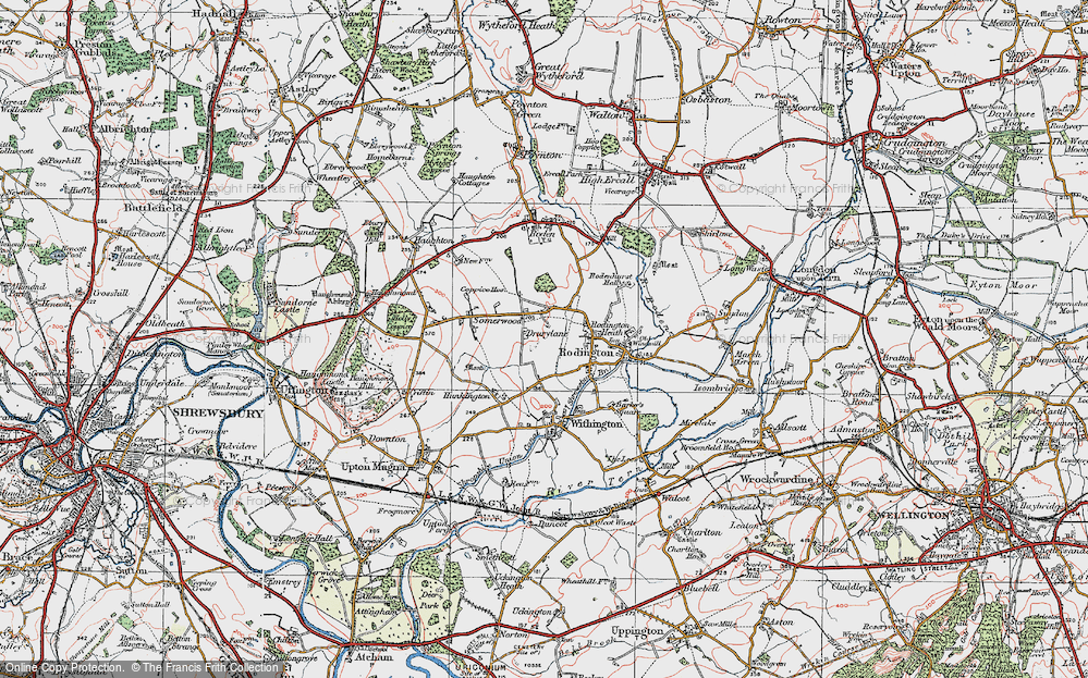 Old Map of Rodington Heath, 1921 in 1921
