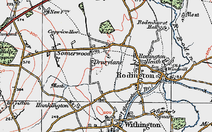 Old map of Rodington Heath in 1921