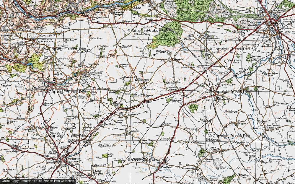 Old Map of Rodmarton, 1919 in 1919