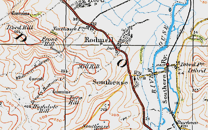 Old map of Rodmell in 1920