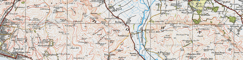 Old map of Breaky Bottom in 1920