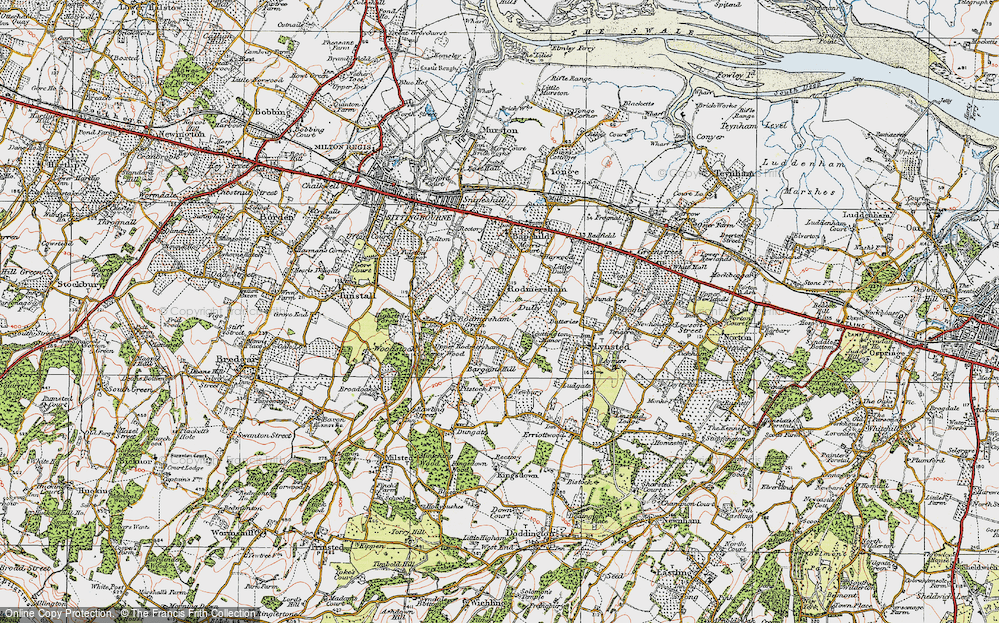 Old Map of Rodmersham, 1921 in 1921