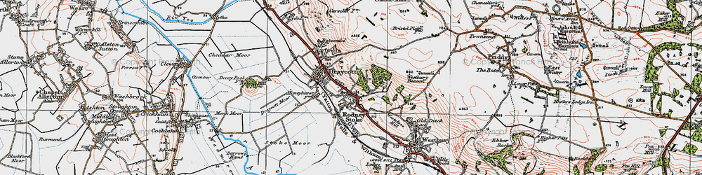 Old map of Rodney Stoke in 1919