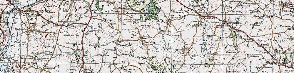 Old map of Rodsley in 1921