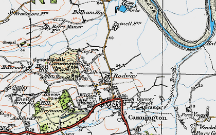 Old map of Rodway in 1919