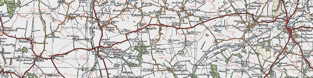 Old map of Rodway in 1921